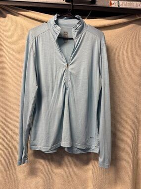 REI Light Blue Quarter-Zip Performance Top